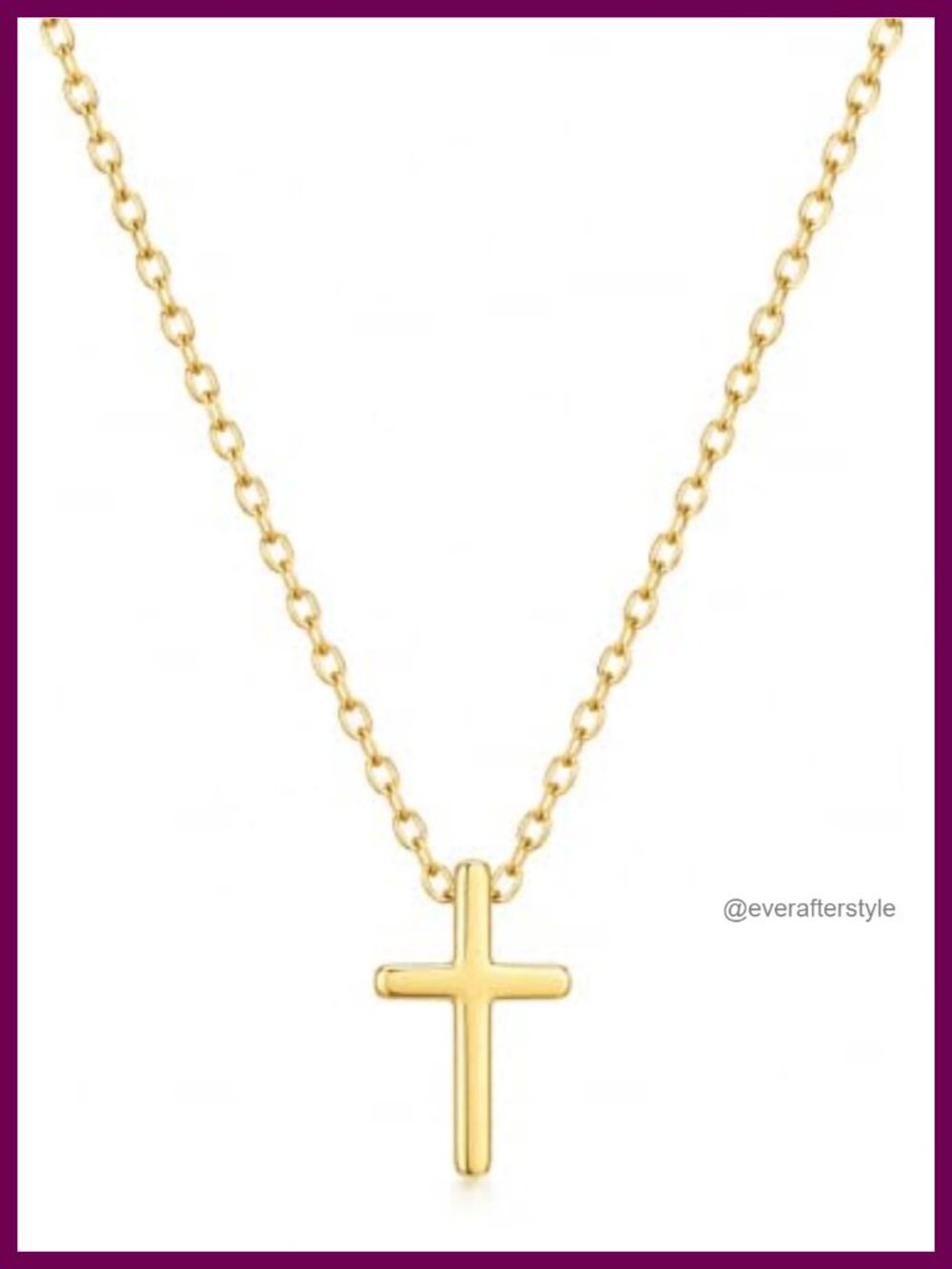 14k Gold Plated Dainty Cross Pendant Necklace Women Minimalist